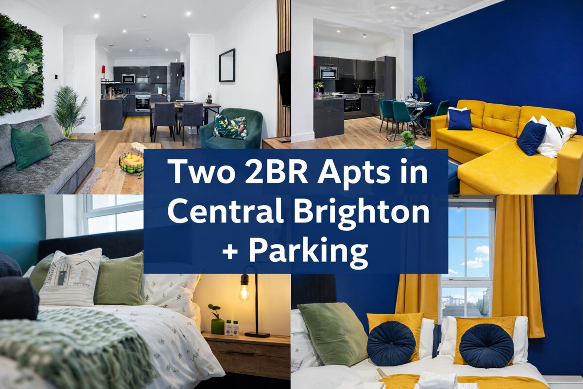 Two Apts Central Brighton + Free Parking Sleeps 12