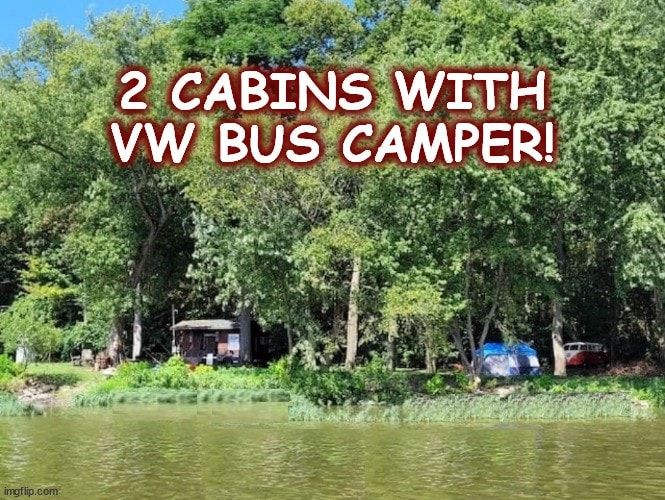 2 Cabins, a VW Bus Camper and a Hot Tub!