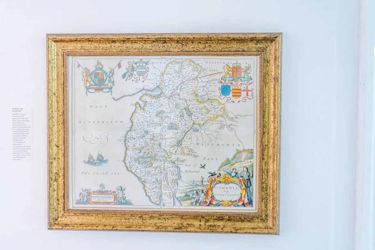Antique map of Cumberland in a gilt frame