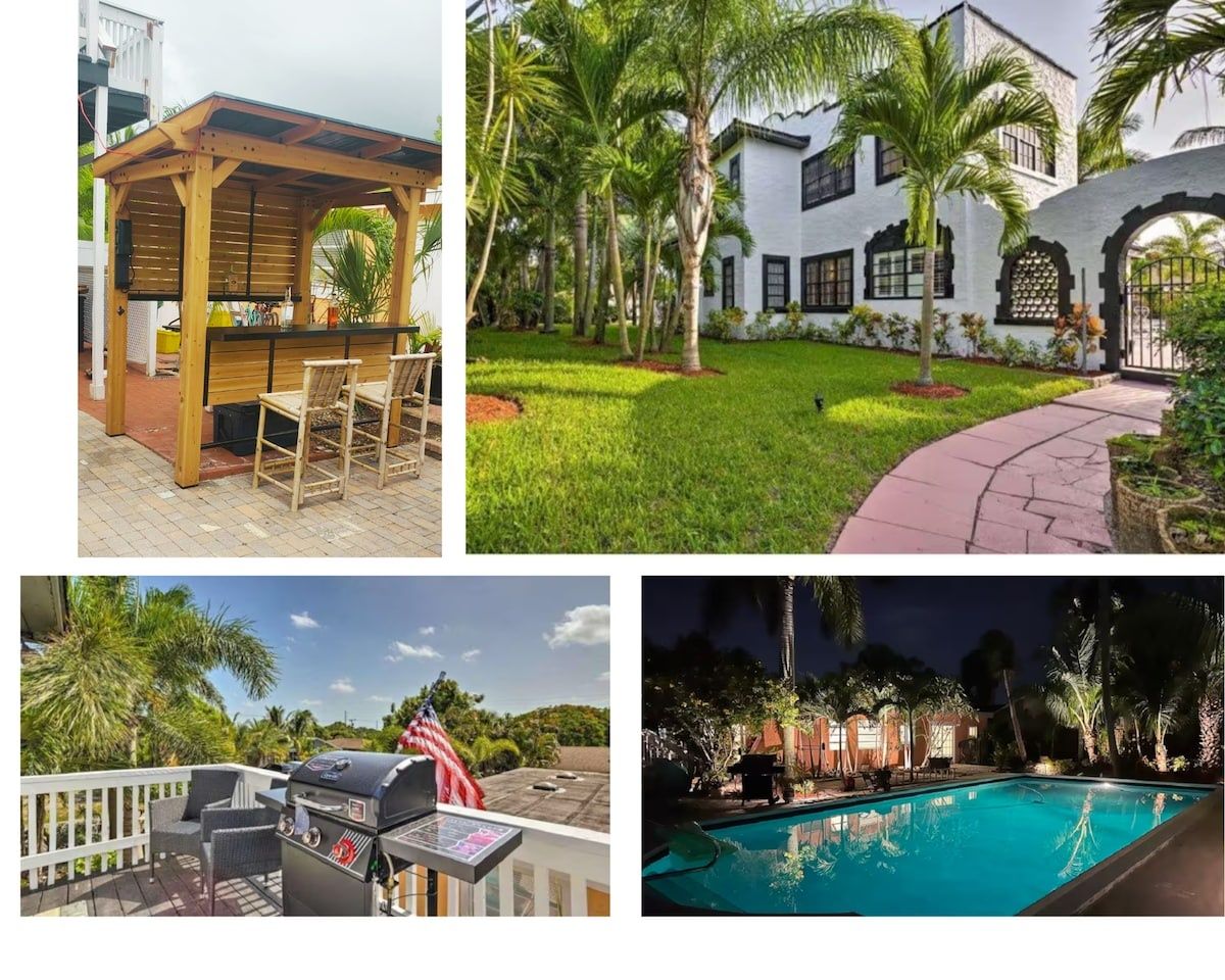 Huge Mini-Resort w/ Pool, Tiki Bar - Near Beach