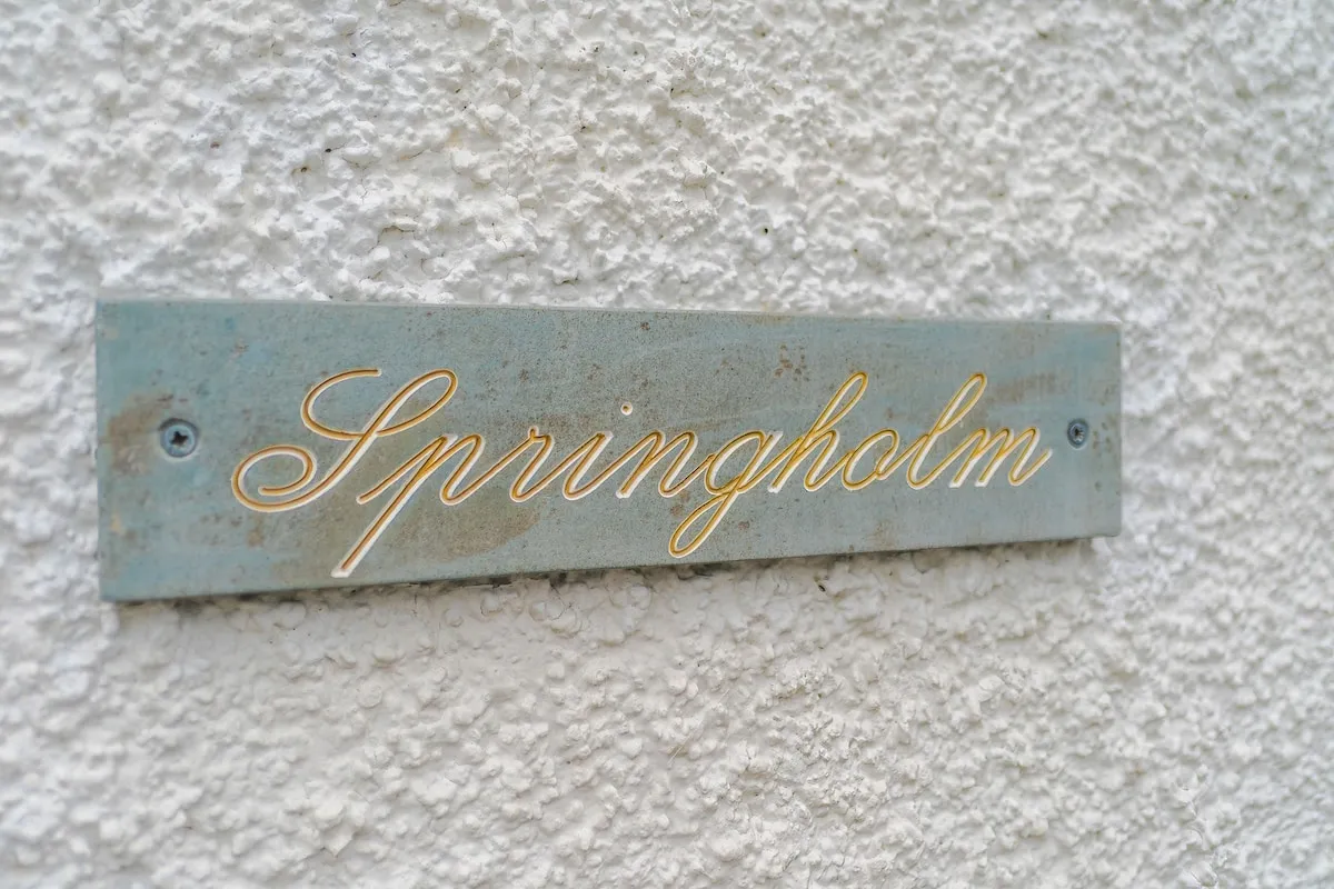 The Springholm name plate