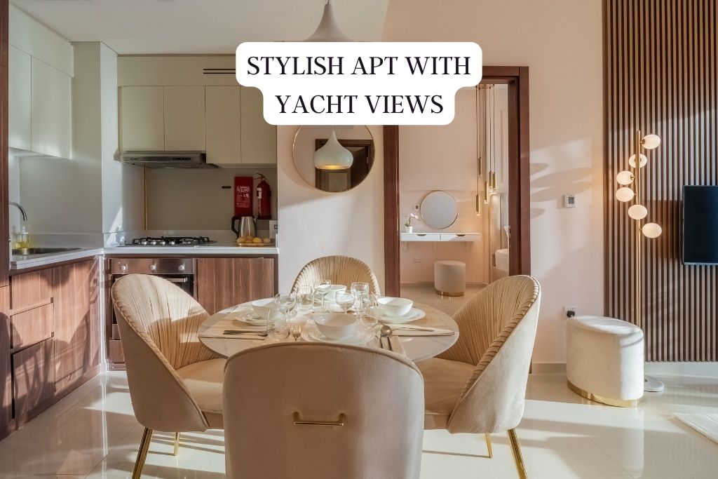 Stylish Stayz 2BR Corner Unit - Yacht & Burj Khalifa Views - close to Dubai Mall