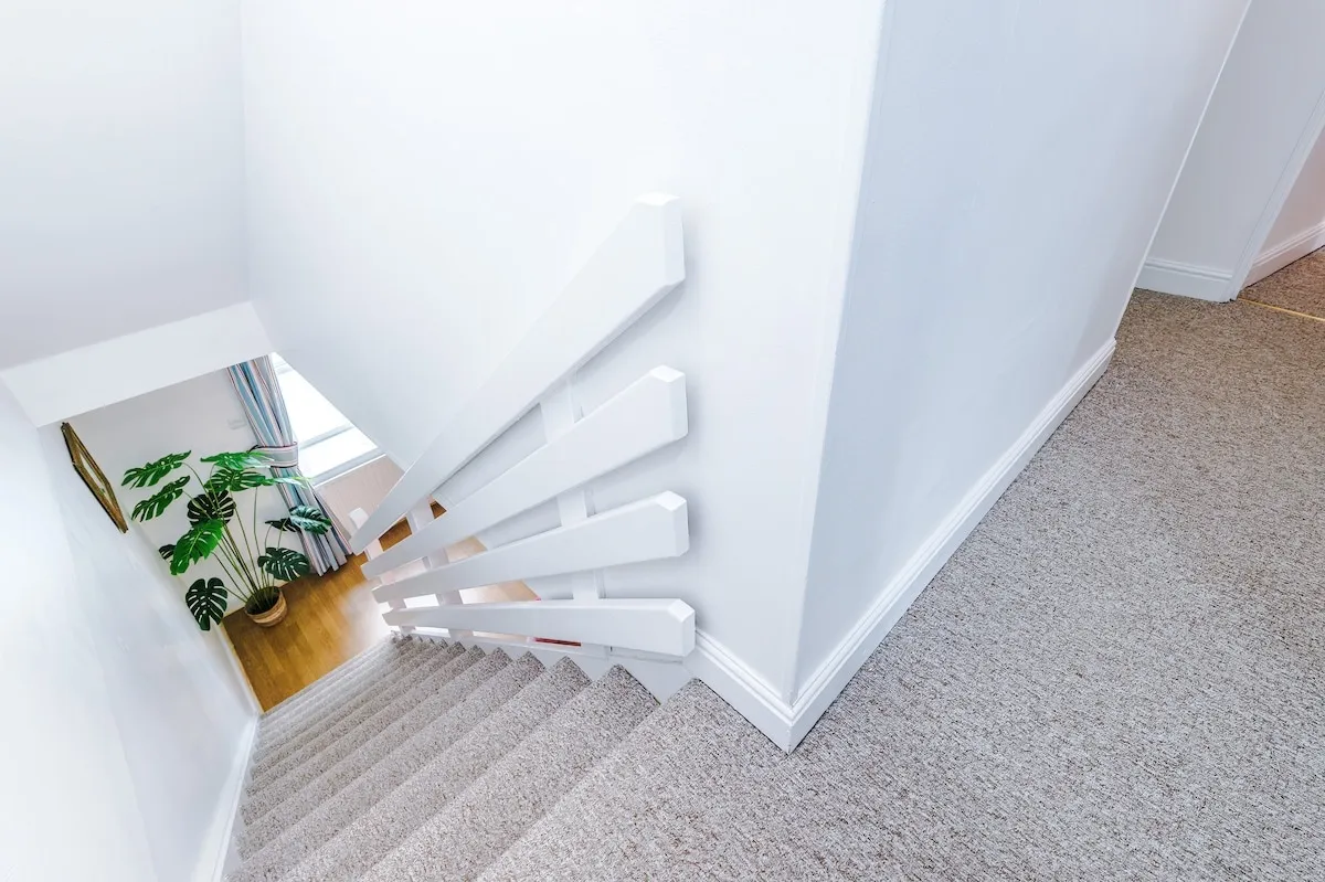 Stairs up to the bedrooms