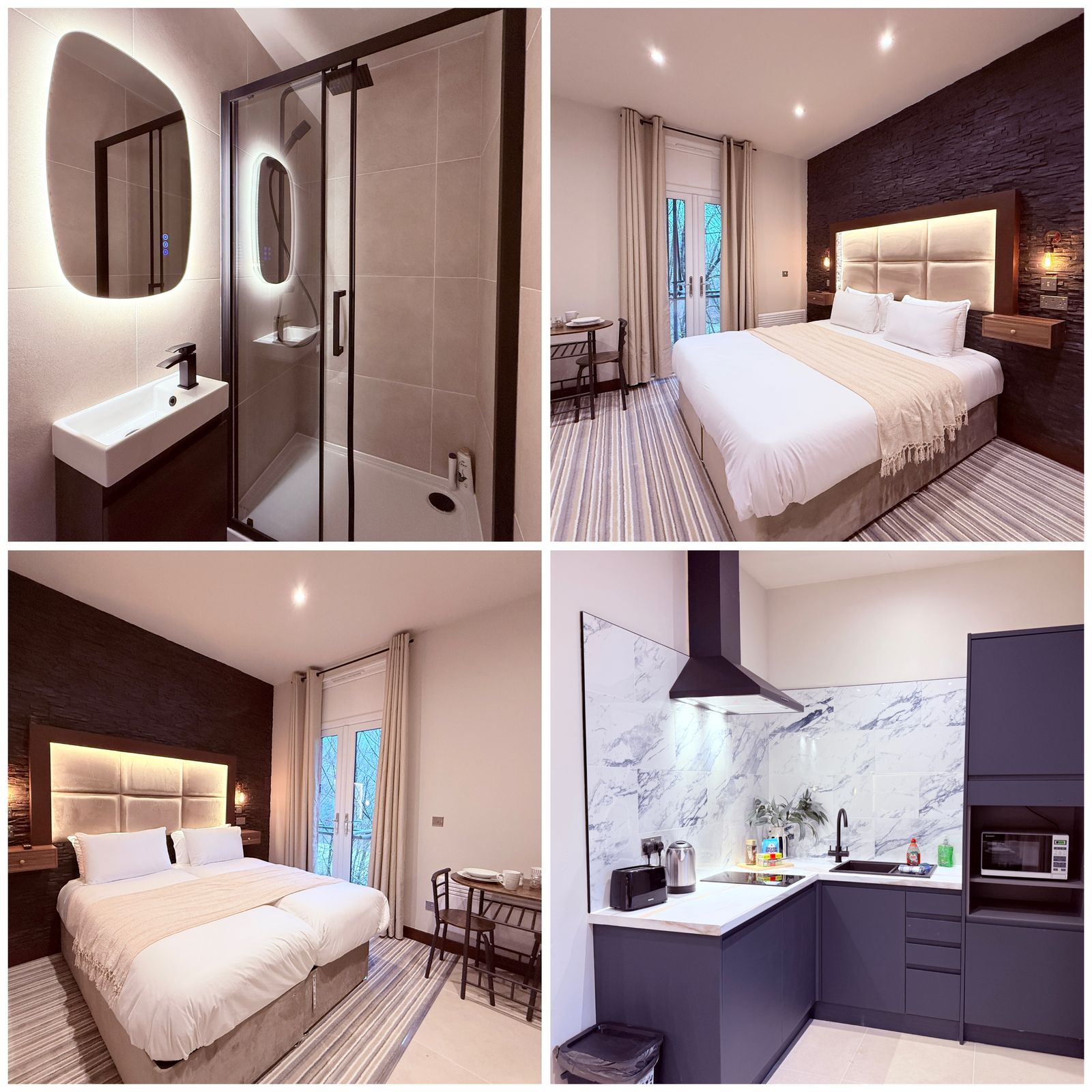 Afan Valley Aparthotel | Kitchen & Parking | No 7