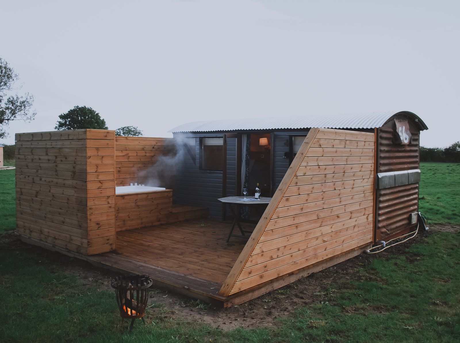 Off grid cabin with freshwater jacuzzi