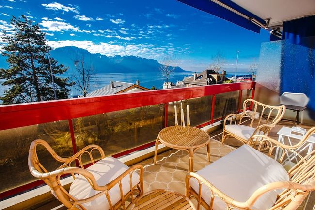 Wonderful terrace mountains and lake view