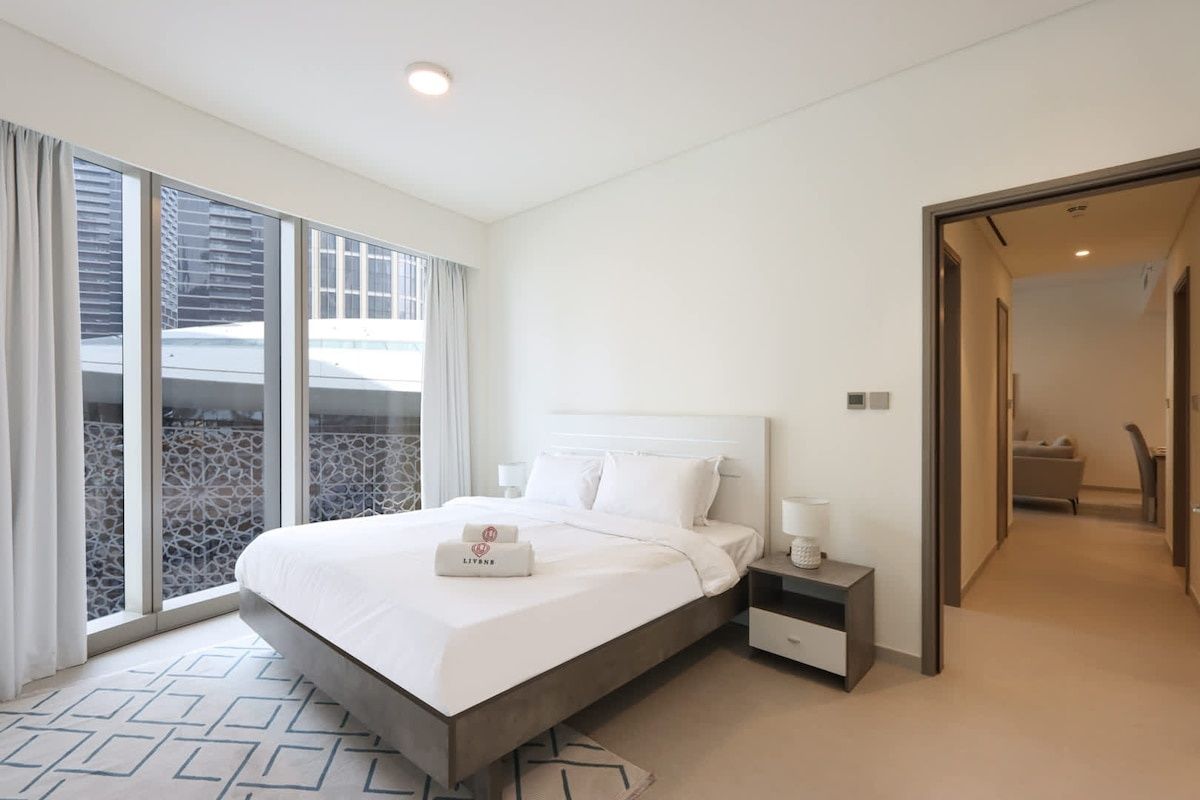 Livbnb-Modern 2BR with Partial Burj Khalifa View
