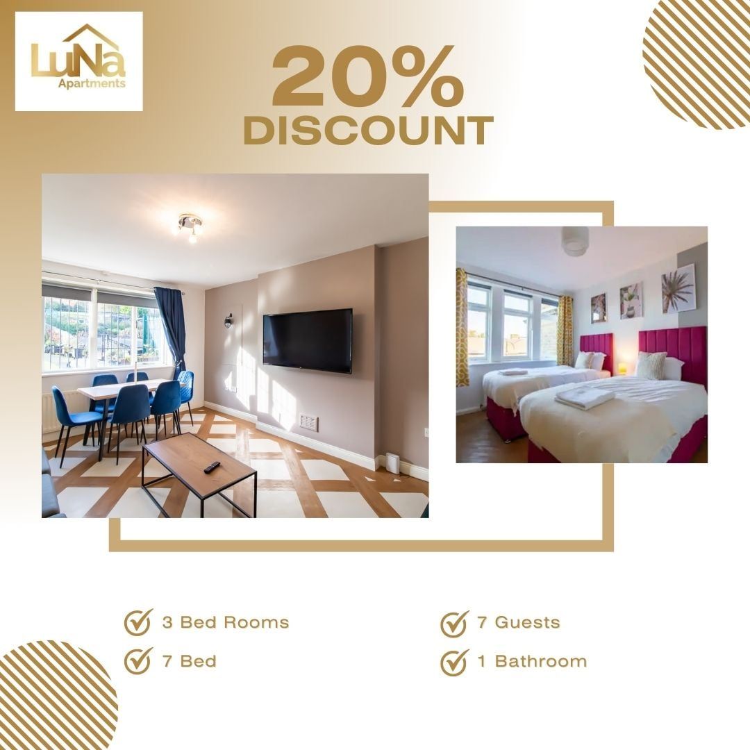 Group-Friendly 3BR •7 Beds •20% Off Extended Stays