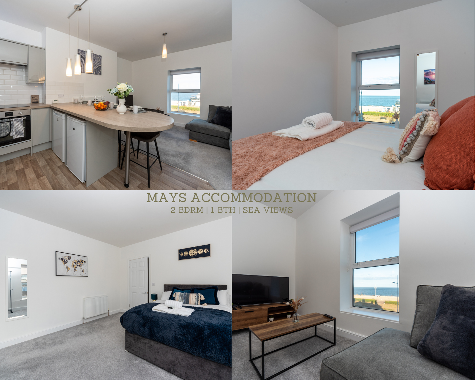 Sea Views- Modern 2 Bedroom Serviced Apartment